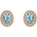 Oval 4-Prong Halo-Style Earrings