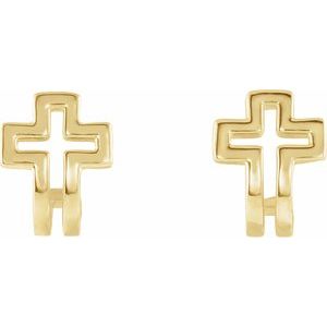 Open Cross J-Hoop Earrings