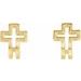 Open Cross J-Hoop Earrings