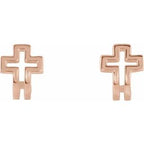 Open Cross J-Hoop Earrings