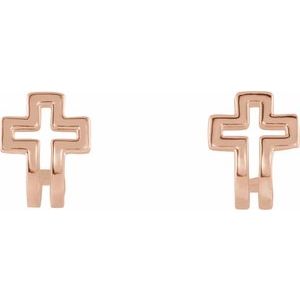 Open Cross J-Hoop Earrings