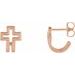Open Cross J-Hoop Earrings