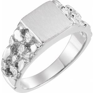 Square Nugget Signet Ring