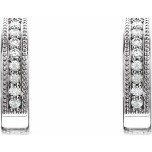 Accented Milgrain Hoop Earrings