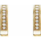 Accented Milgrain Hoop Earrings