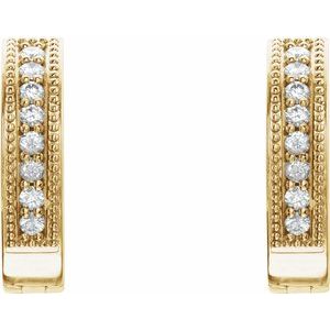 Accented Milgrain Hoop Earrings