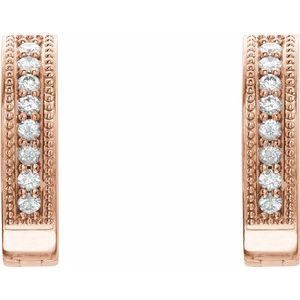 Accented Milgrain Hoop Earrings
