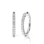 Diamond Hoop Earrings - 14K White Gold image