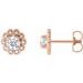 Round 4-Prong Halo-Style Earrings