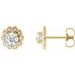 Round 4-Prong Halo-Style Earrings