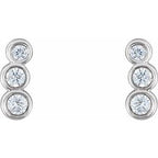 Petite Three-Stone Ear Climbers
