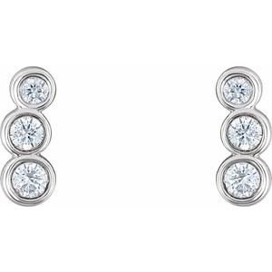 Petite Three-Stone Ear Climbers