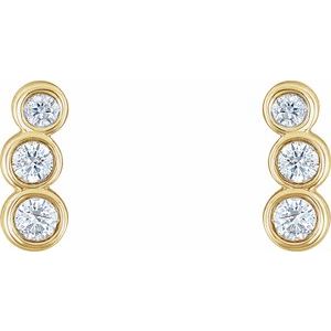 Petite Three-Stone Ear Climbers