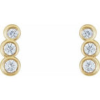 Petite Three-Stone Ear Climbers