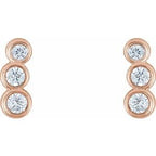 Petite Three-Stone Ear Climbers