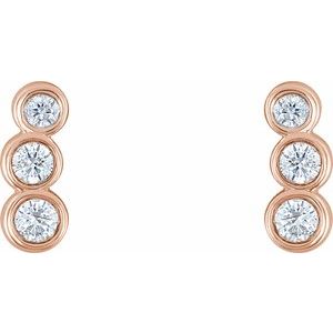Petite Three-Stone Ear Climbers