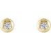 Round Bezel-Set Stud Earrings