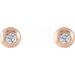 Round Bezel-Set Stud Earrings