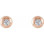 Round Bezel-Set Stud Earrings