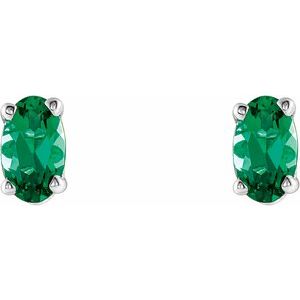 Oval 4-Prong Scroll Setting® Stud Earrings