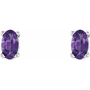 Oval 4-Prong Scroll Setting® Stud Earrings
