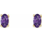 Oval 4-Prong Scroll Setting® Stud Earrings