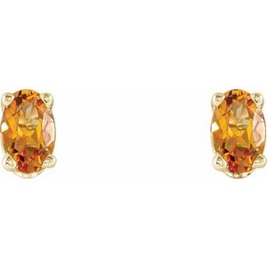 Oval 4-Prong Scroll Setting® Stud Earrings