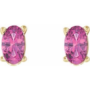 Oval 4-Prong Scroll Setting® Stud Earrings