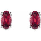 Oval 4-Prong Scroll Setting® Stud Earrings