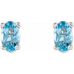 Oval 4-Prong Scroll Setting® Stud Earrings
