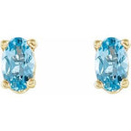 Oval 4-Prong Scroll Setting® Stud Earrings