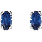 Oval 4-Prong Scroll Setting® Stud Earrings