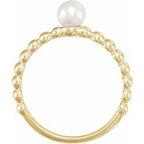 Beaded Stackable Pearl Ring