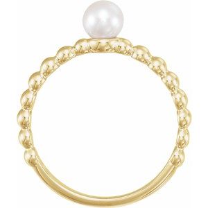 Beaded Stackable Pearl Ring