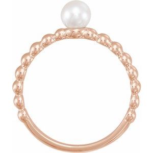 Beaded Stackable Pearl Ring