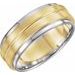 Stepped-Edge Grooved Comfort-Fit Flat Band with Bead Blast Finish