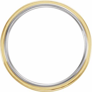 Stepped-Edge Grooved Comfort-Fit Flat Band with Bead Blast Finish