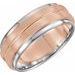 Stepped-Edge Grooved Comfort-Fit Flat Band with Bead Blast Finish