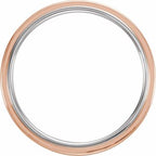 Stepped-Edge Grooved Comfort-Fit Flat Band with Bead Blast Finish