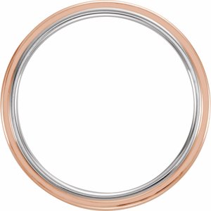 Stepped-Edge Grooved Comfort-Fit Flat Band with Bead Blast Finish