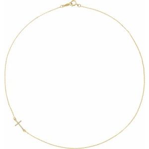 Accented Sideways Cross Necklace