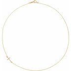 Accented Sideways Cross Necklace