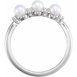 Three-Stone Pearl Ring