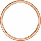 Milgrain Edge Comfort-Fit Flat Band with Hammer Finish