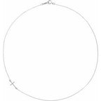 Accented Sideways Cross Necklace