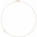 Accented Sideways Cross Necklace
