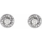 Round Halo-Style Earrings