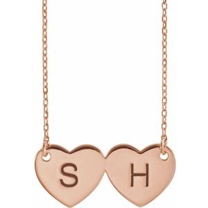 Engravable Double Heart Necklace or Center