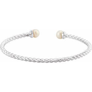 Accented Pearl Rope Cuff Bracelet