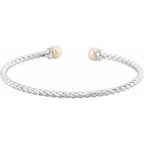 Accented Pearl Rope Cuff Bracelet